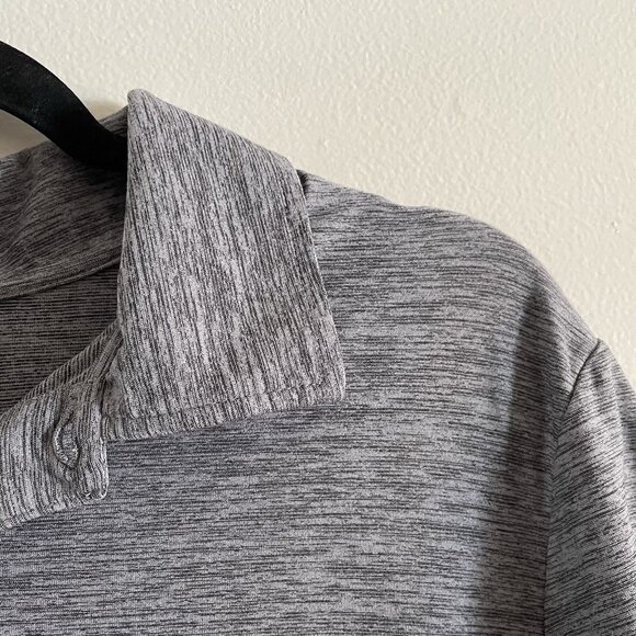 Cool Keep Men SZ L Heather Gray Short Sleeve 2 Button Collared Polo Shirt - Picture 6 of 10